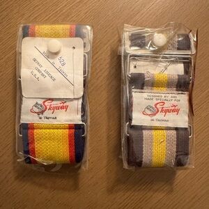NEW! Vintage Skyway Multicoloured Striped Luggage Straps